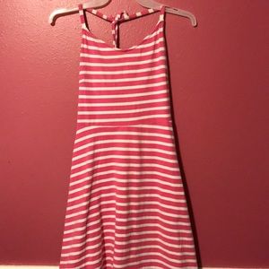 Pink and white striped sundress